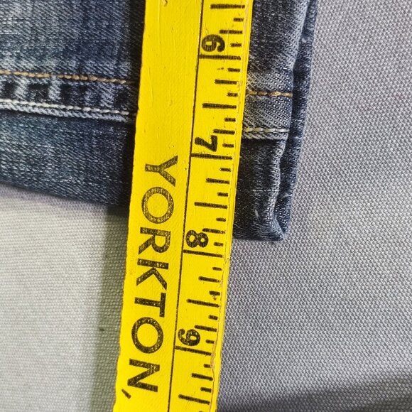 L.A. idol USA jeans flare women's size 3 W28/L34 distressed hard washed blue - Picture 16 of 16